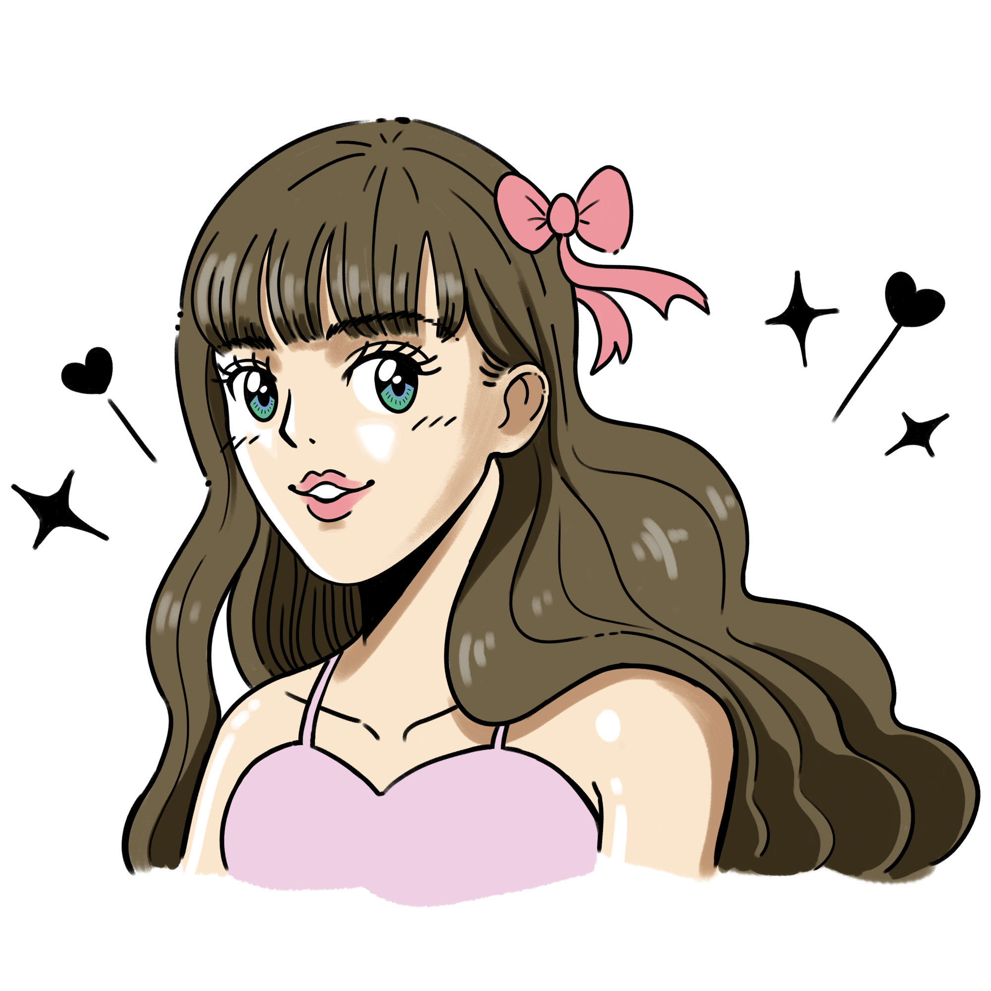 Full color anime portrait example